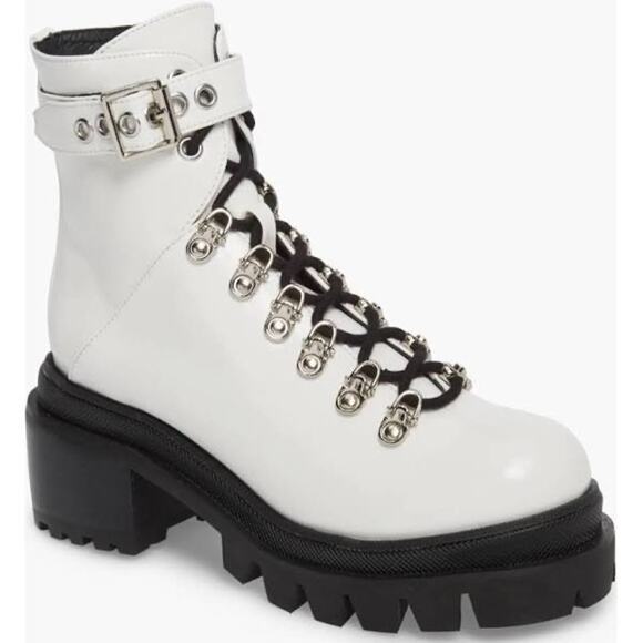 New- Jeffrey Campbell Czech Platform Combat Boot white Size:6M - Picture 1 of 8